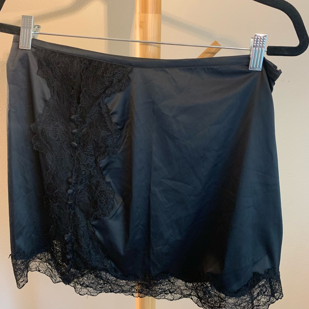 Fenty Black Silk and Lace Skirt